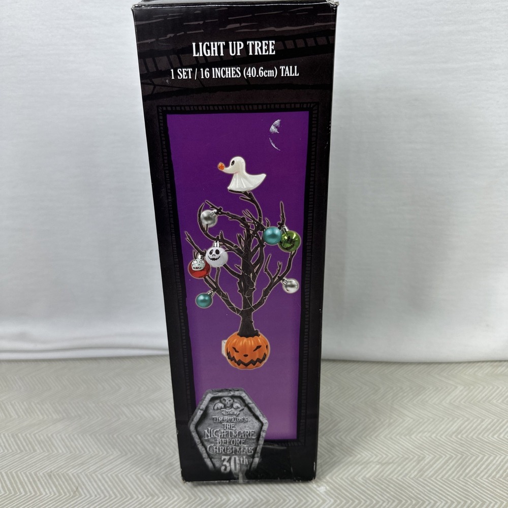 Disney The Nightmare Before Christmas 16" Light Up Decorated Halloween Tree NEW